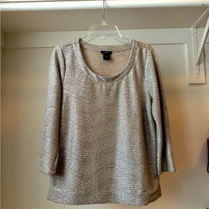 ANN TAYLOR PETITE gold lame top
